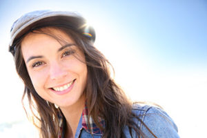 Closeup of Young Woman Smiling