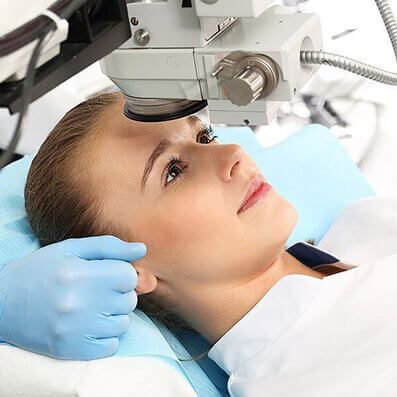 Woman undergoing Eye Exam
